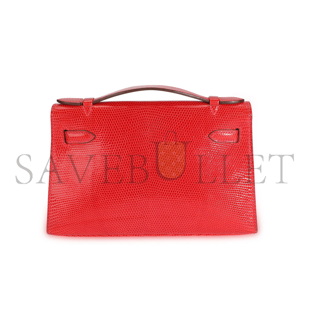 HERMÈS MASTER BRAISE NILOTICUS LIZARD MINI KELLY POCHETTE (22*14*7cm)